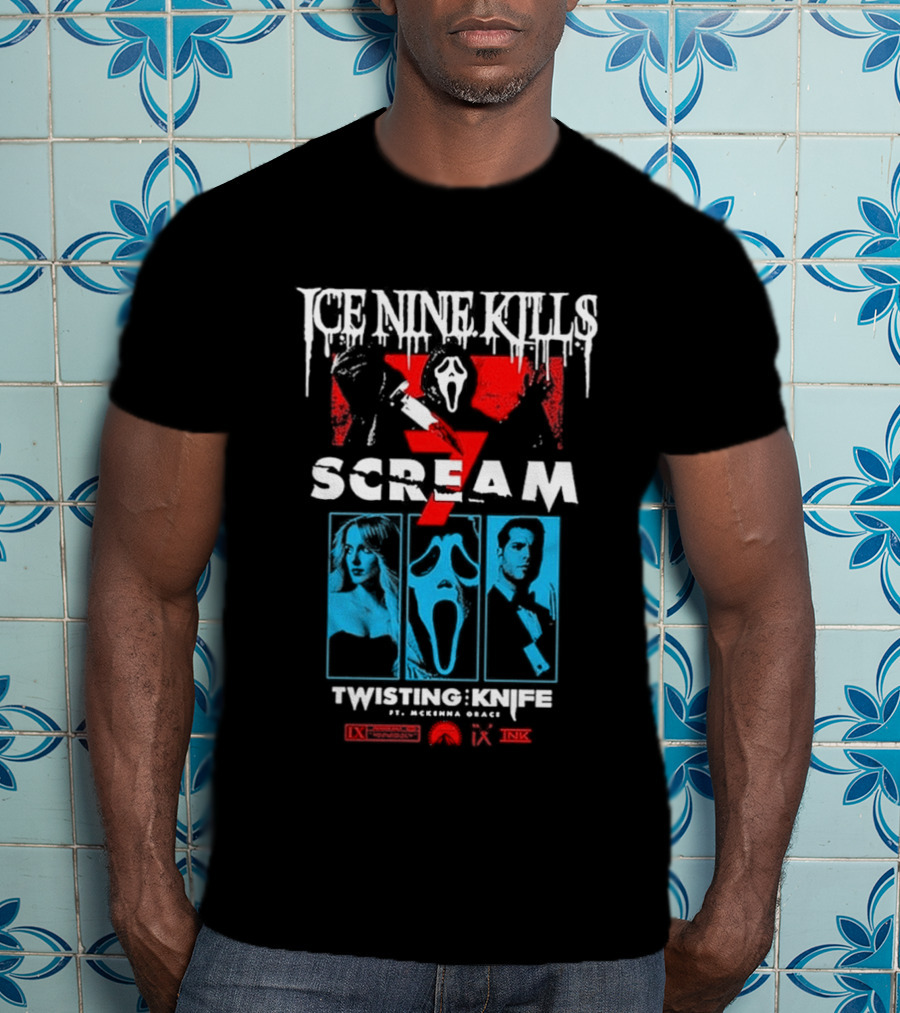 Ice Nine Kills Scream 7 Ghostface Twisting Knife Curtain Call T-Shirt