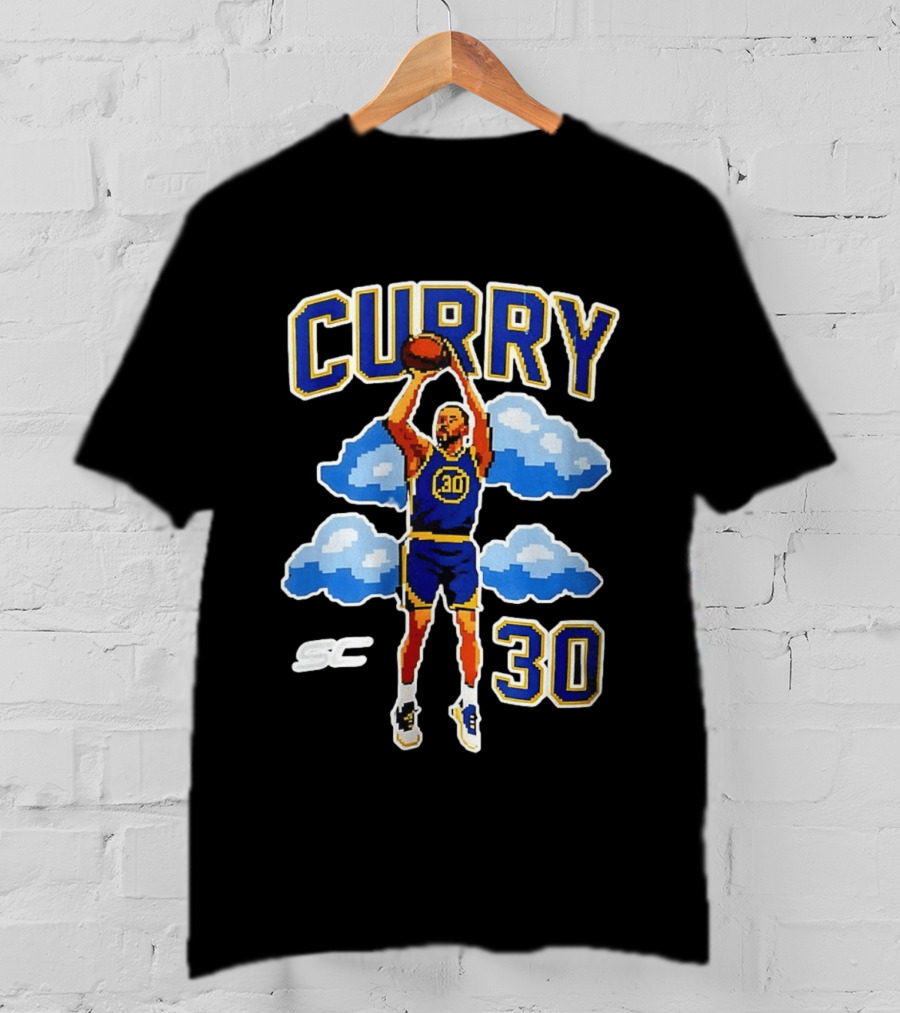 Stephen Curry Golden State Warriors 8 Bit Cloud Basketball 30 T-Shirt