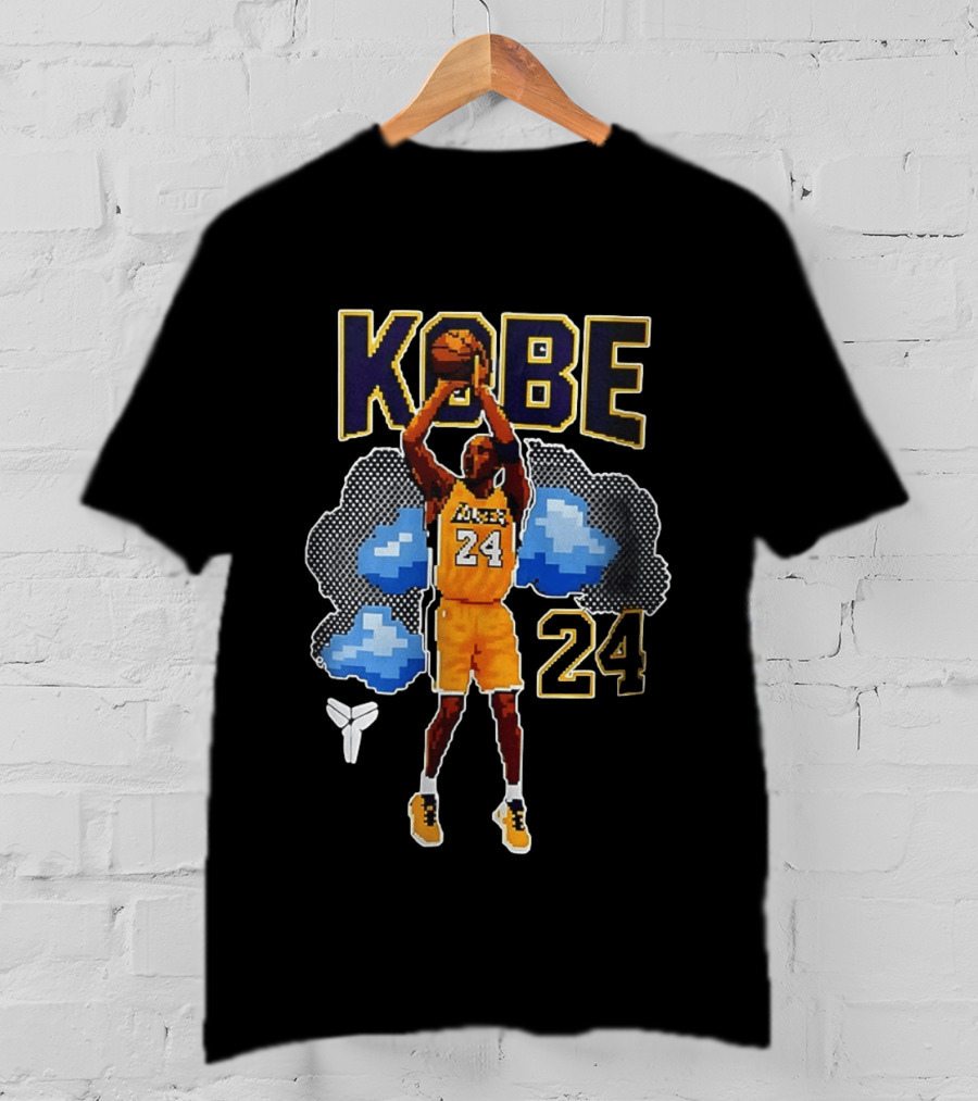 Kobe Bryant Los Angeles Lakers 8 Bit NBA Number 24 Pixels T-Shirt
