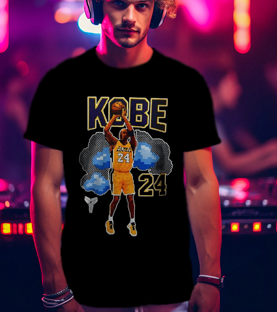 Kobe Bryant Los Angeles Lakers 8 Bit NBA Number 24 Pixels T-Shirt
