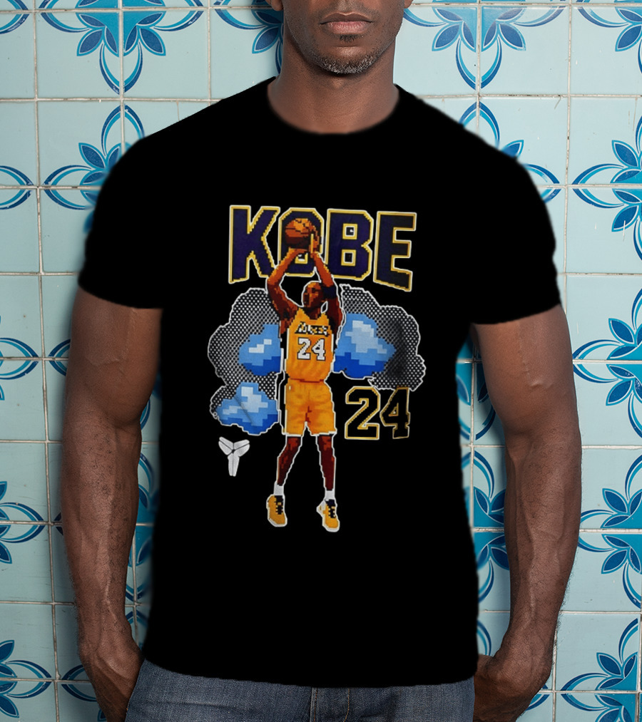 Kobe Bryant Los Angeles Lakers 8 Bit NBA Number 24 Pixels T-Shirt