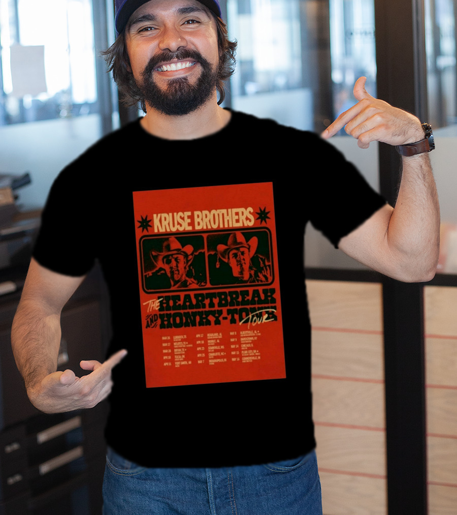 Kruse Brothers Heartbreak And Honky Tonk Tour 2026 Concert Dates T-Shirt