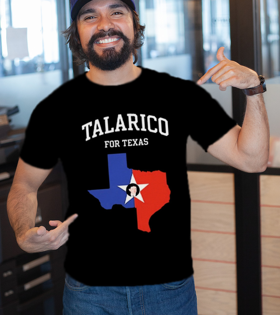 Talarico For Texas State Map Red White Blue Star T-Shirt