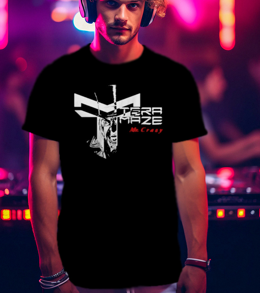 Tera Maze Mr. Crazy White Abstract T-Shirt