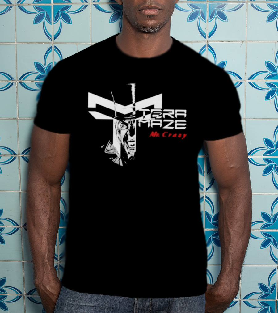 Tera Maze Mr. Crazy White Abstract T-Shirt