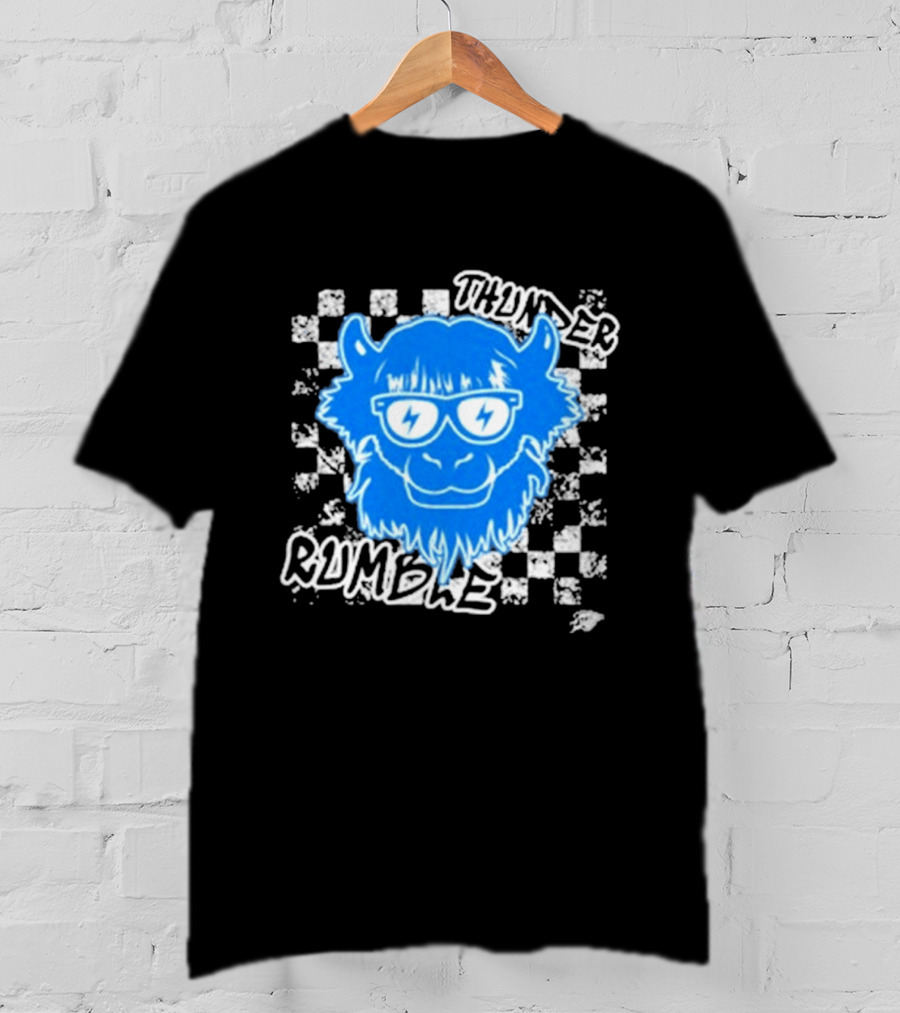 Oklahoma City Thunder Rumble Checkered Emoji Thunder Rumble T-Shirt