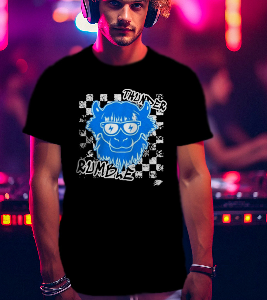 Oklahoma City Thunder Rumble Checkered Emoji Thunder Rumble T-Shirt