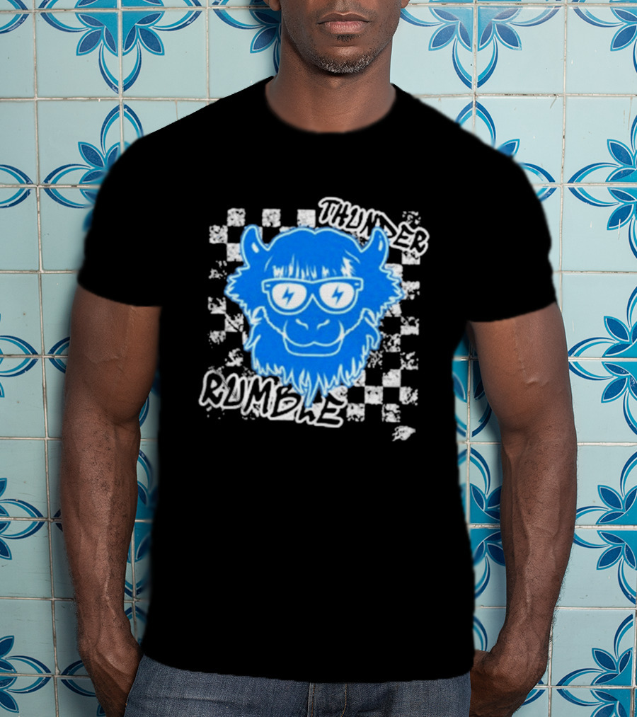 Oklahoma City Thunder Rumble Checkered Emoji Thunder Rumble T-Shirt