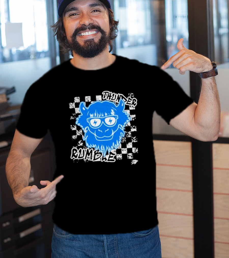 Oklahoma City Thunder Rumble Checkered Emoji Thunder Rumble T-Shirt