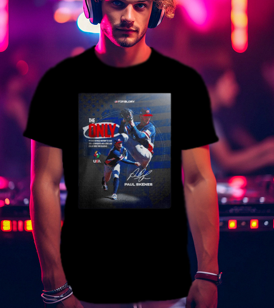 FORGLORY USA Baseball Paul Skenes The Only Pitcher In MLB History 380 Strikeouts And Sub 3.00 ERA T-Shirt