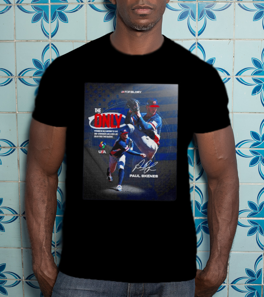 FORGLORY USA Baseball Paul Skenes The Only Pitcher In MLB History 380 Strikeouts And Sub 3.00 ERA T-Shirt