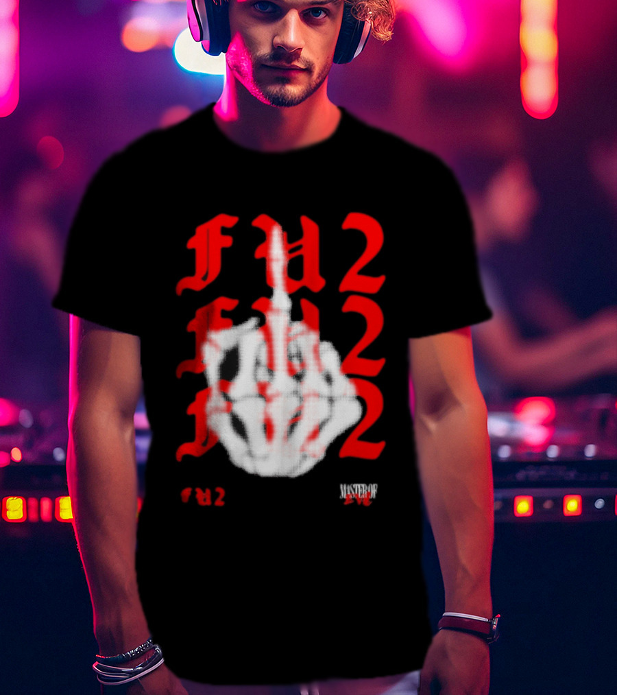 FU2 Middle Finger Three 6 Mafia Master Of Evil T-Shirt
