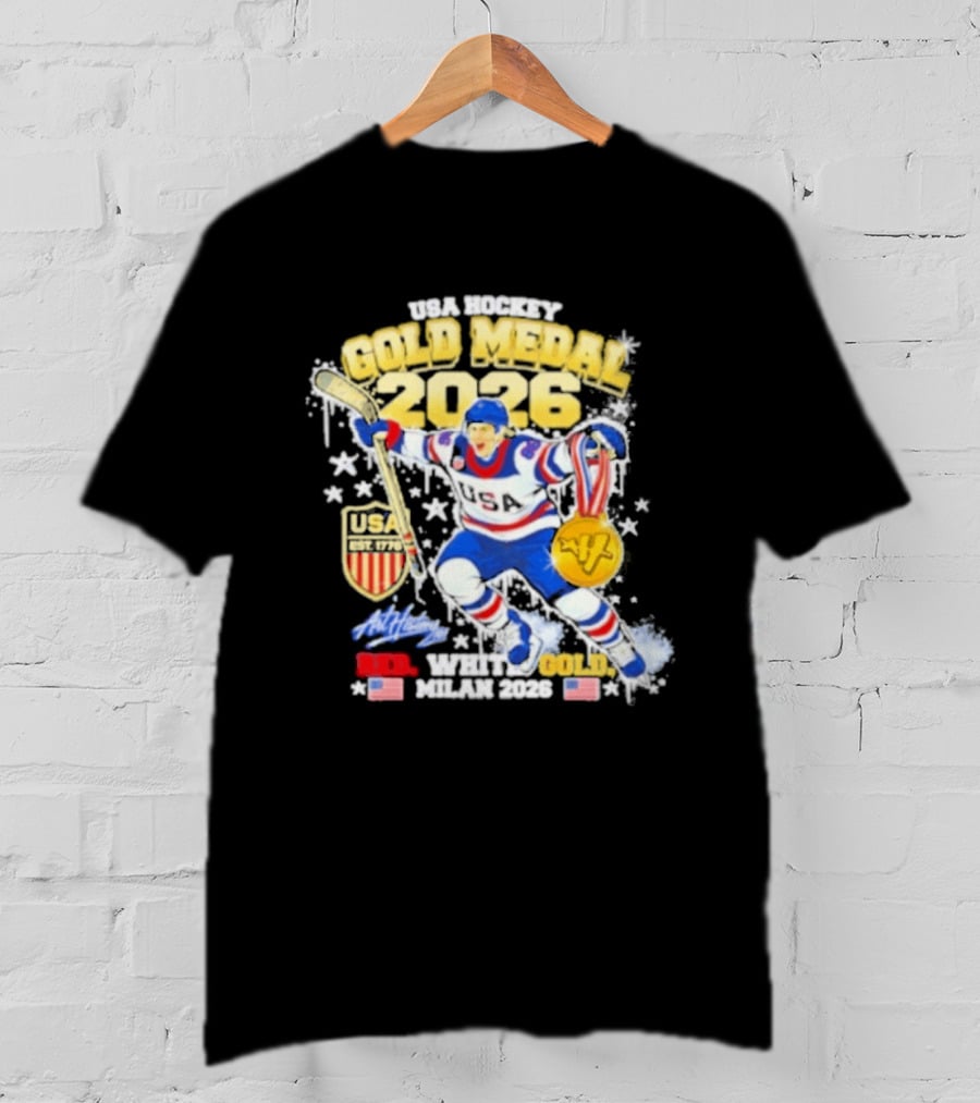 USA Hockey Gold Medal 2026 White Gold Milan 2026 USA T-Shirt