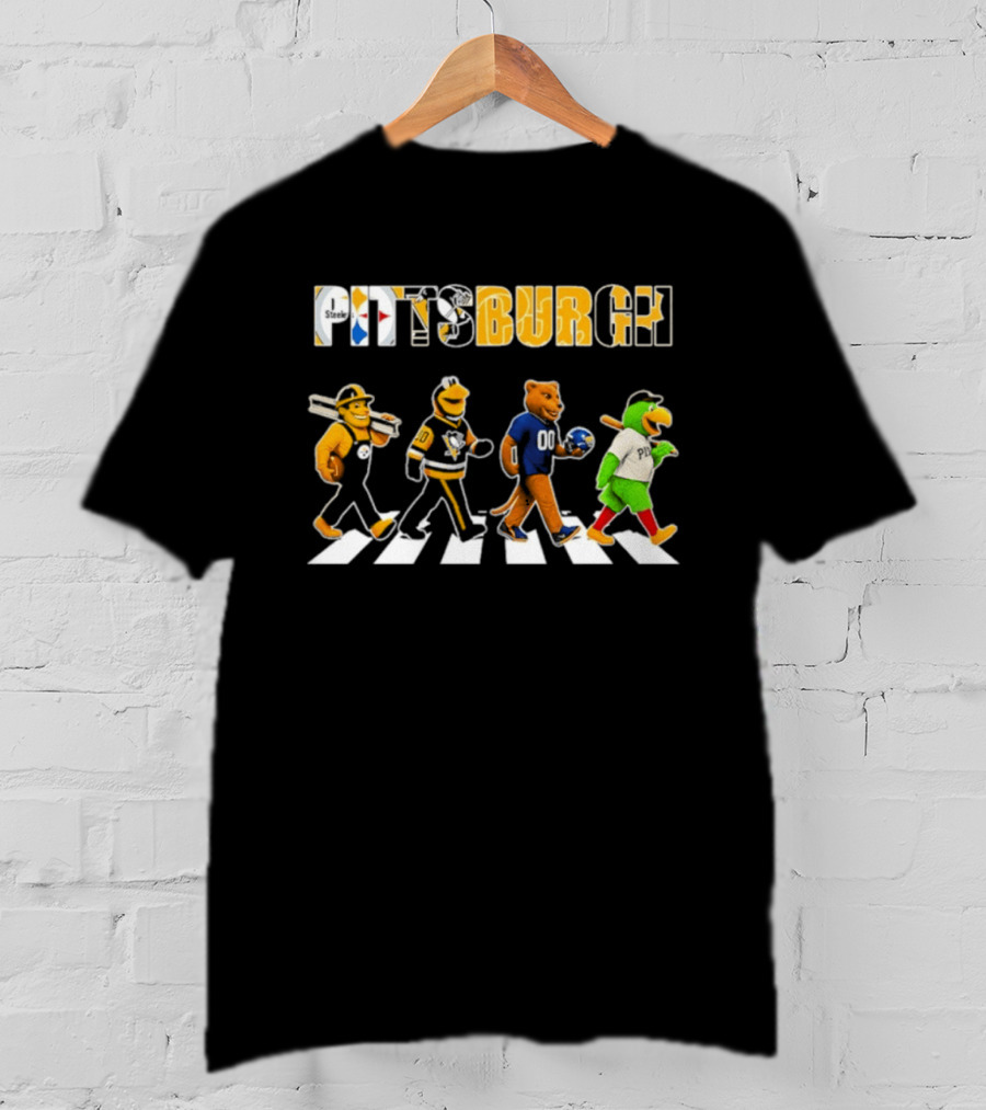 Pittsburgh Sports Teams Abbey Road Crossing Animals T-Shirt