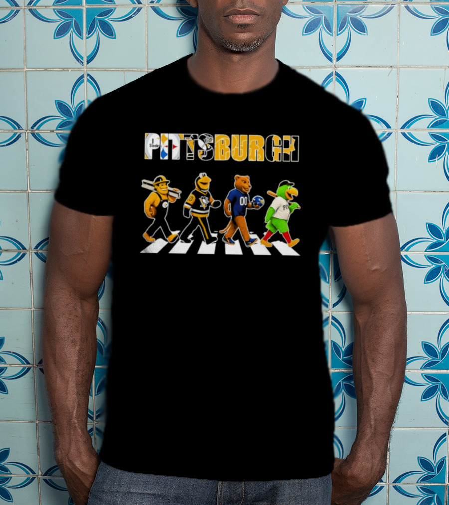 Pittsburgh Sports Teams Abbey Road Crossing Animals T-Shirt