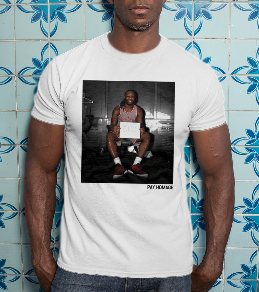 Buckeye Jersey Bruce Thornton 110 Pay Homage Locker Room T-Shirt