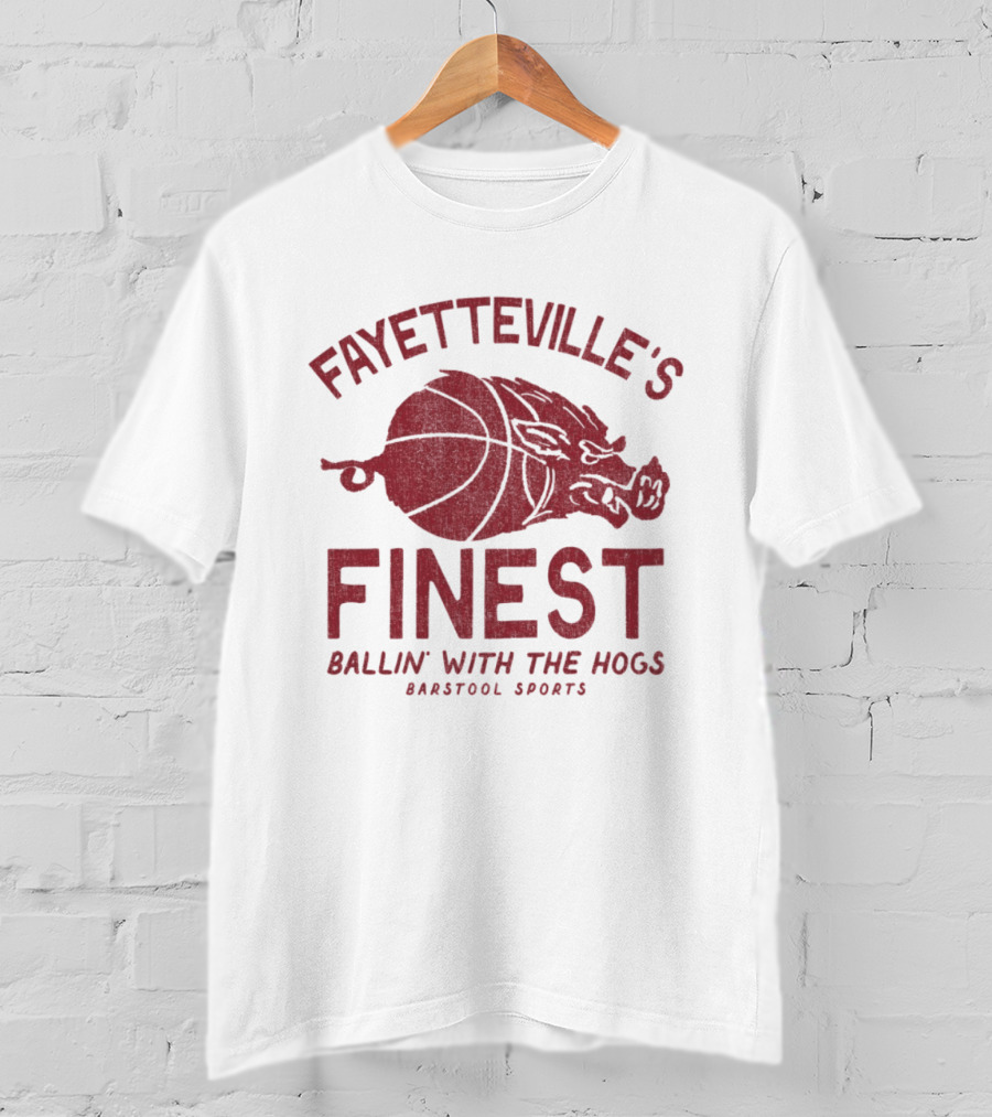 Fayetteville's Finest Ballin With The Hogs Barstool Sports Basketball Hog T-Shirt
