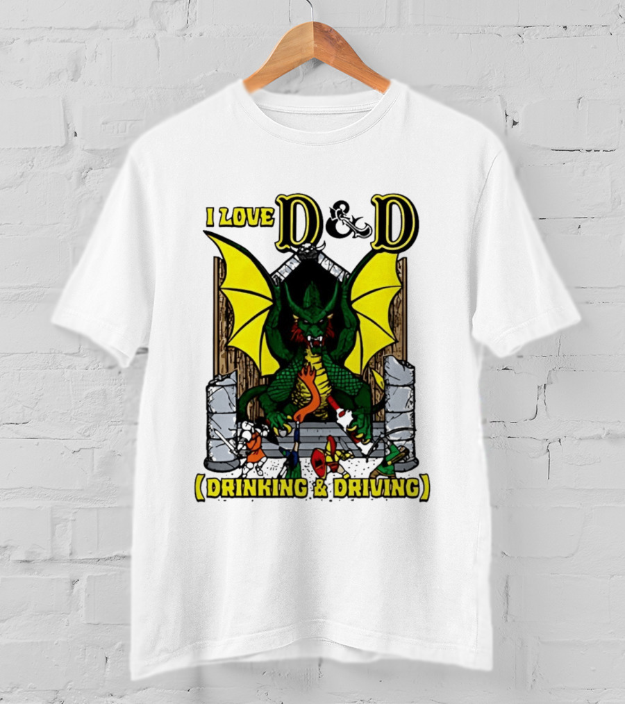 I Love D&D Drinking & Driving Dragon T-Shirt
