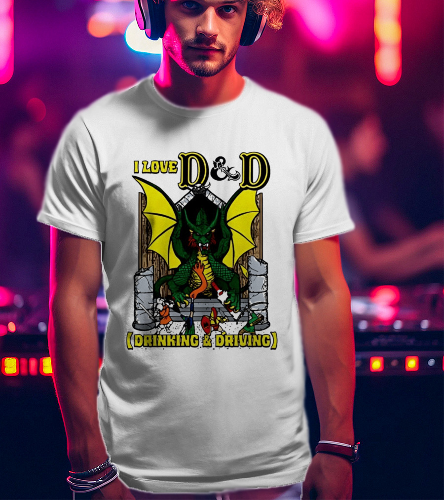 I Love D&D Drinking & Driving Dragon T-Shirt