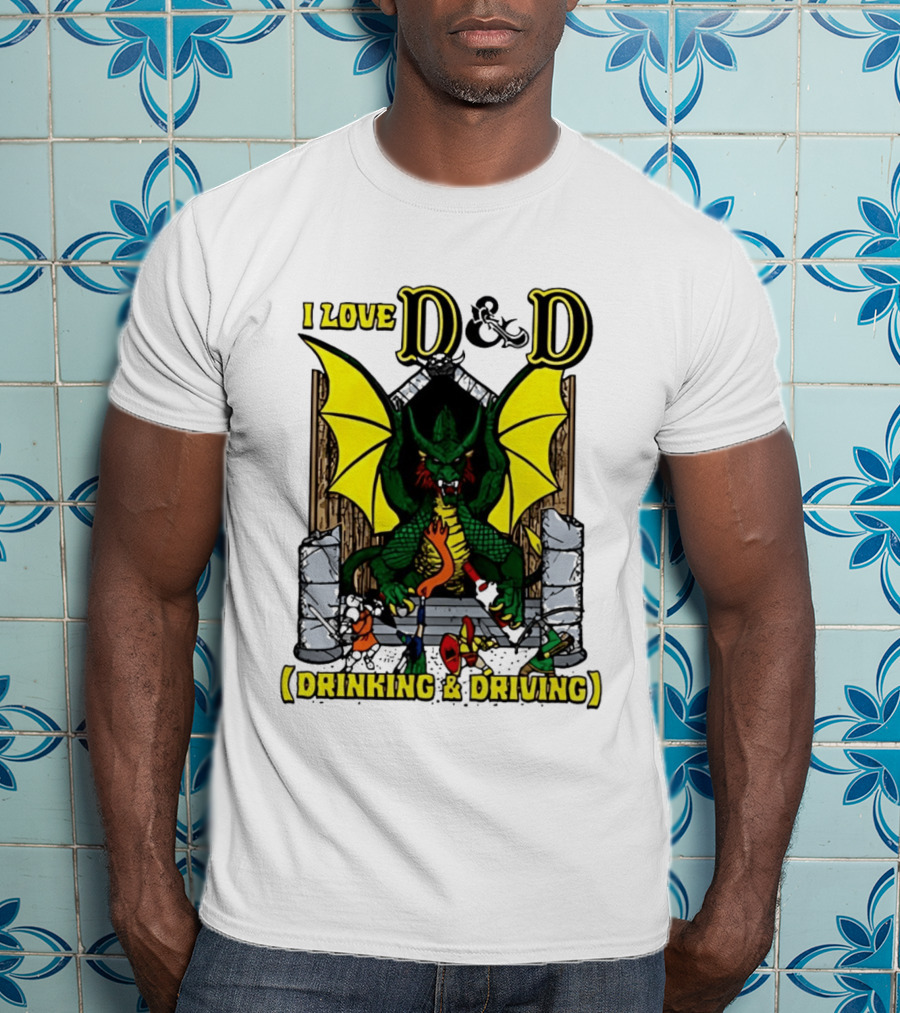 I Love D&D Drinking & Driving Dragon T-Shirt