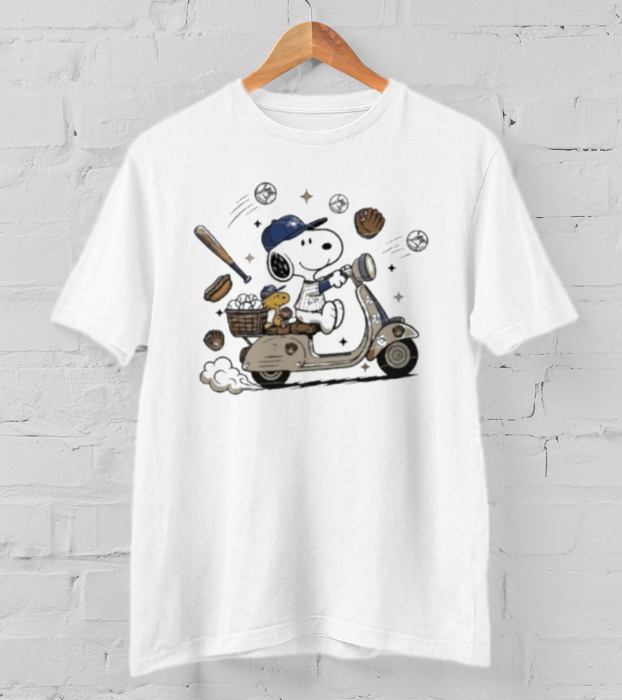 Toronto Blue Jays Snoopy Woodstock Scooter Adventure Baseball T-Shirt