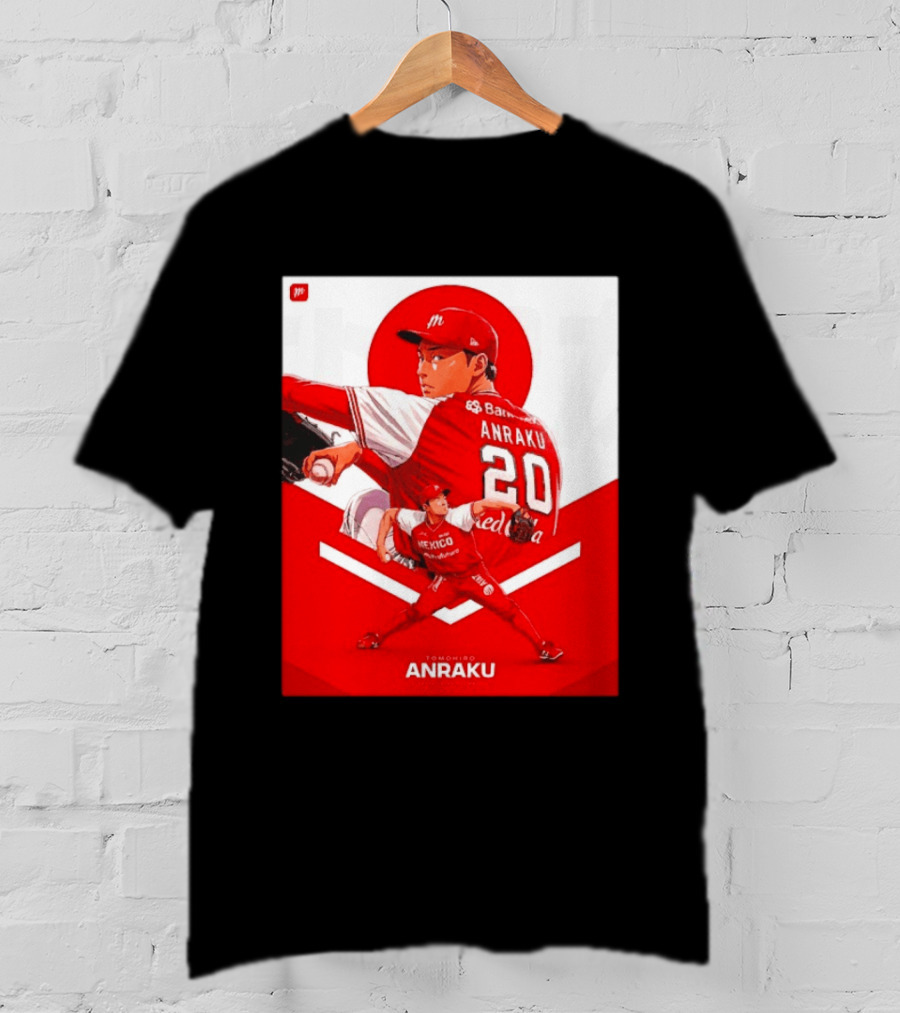 Tomohiro Anraku Diablos Rojos México Baseball Pitcher 20 Red Uniform T-Shirt