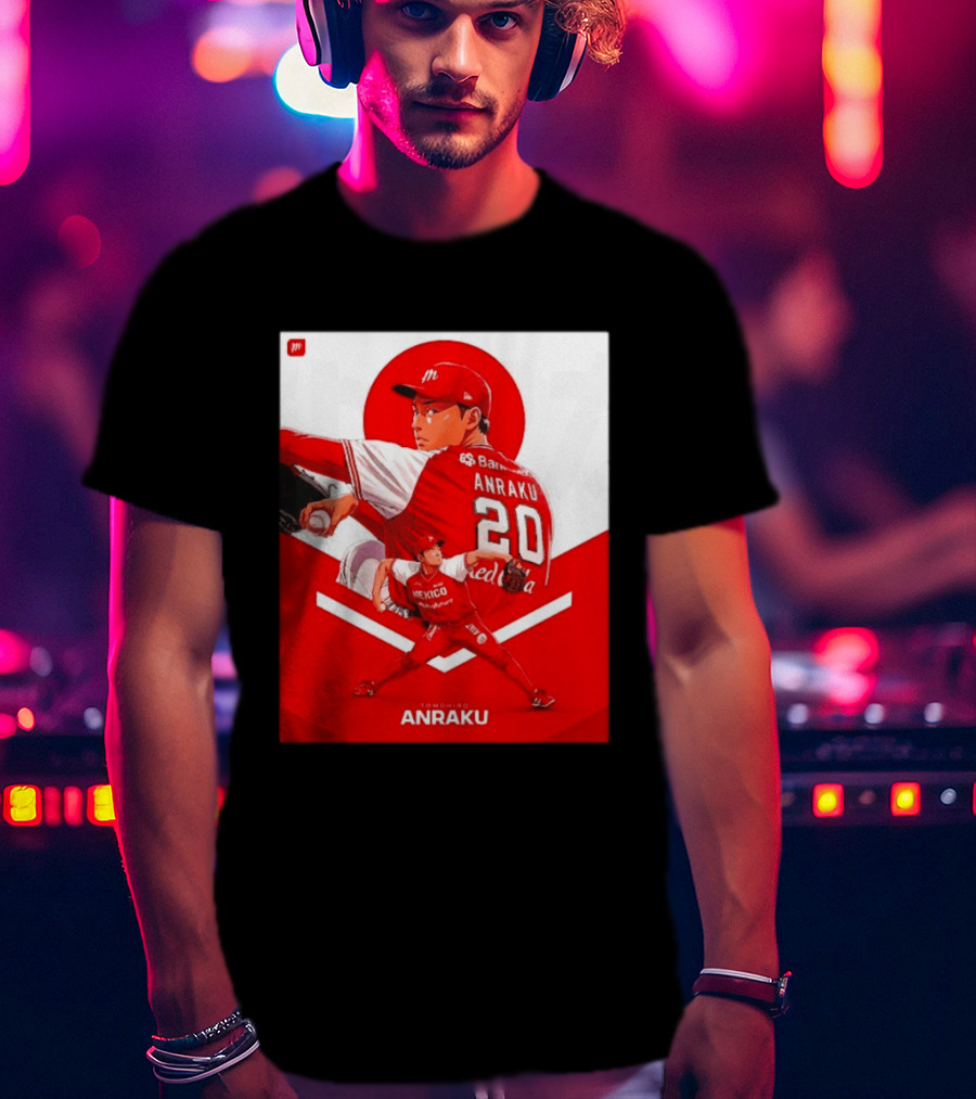 Tomohiro Anraku Diablos Rojos México Baseball Pitcher 20 Red Uniform T-Shirt