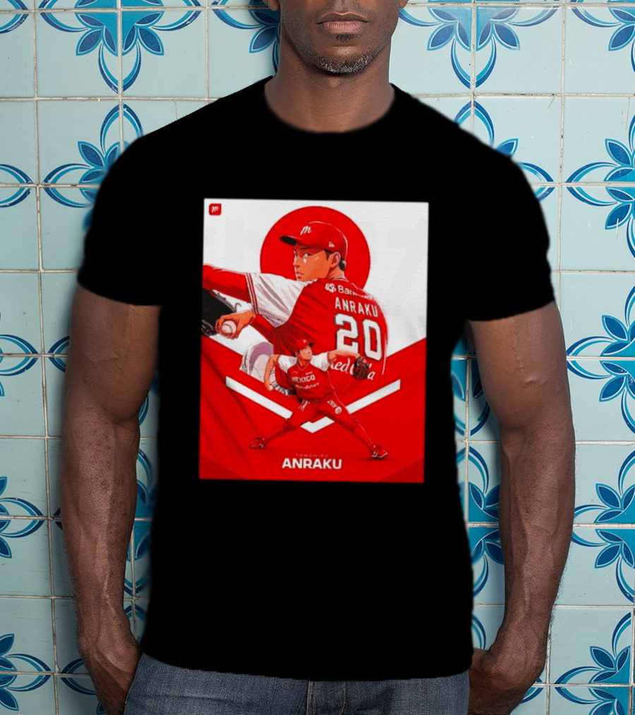 Tomohiro Anraku Diablos Rojos México Baseball Pitcher 20 Red Uniform T-Shirt