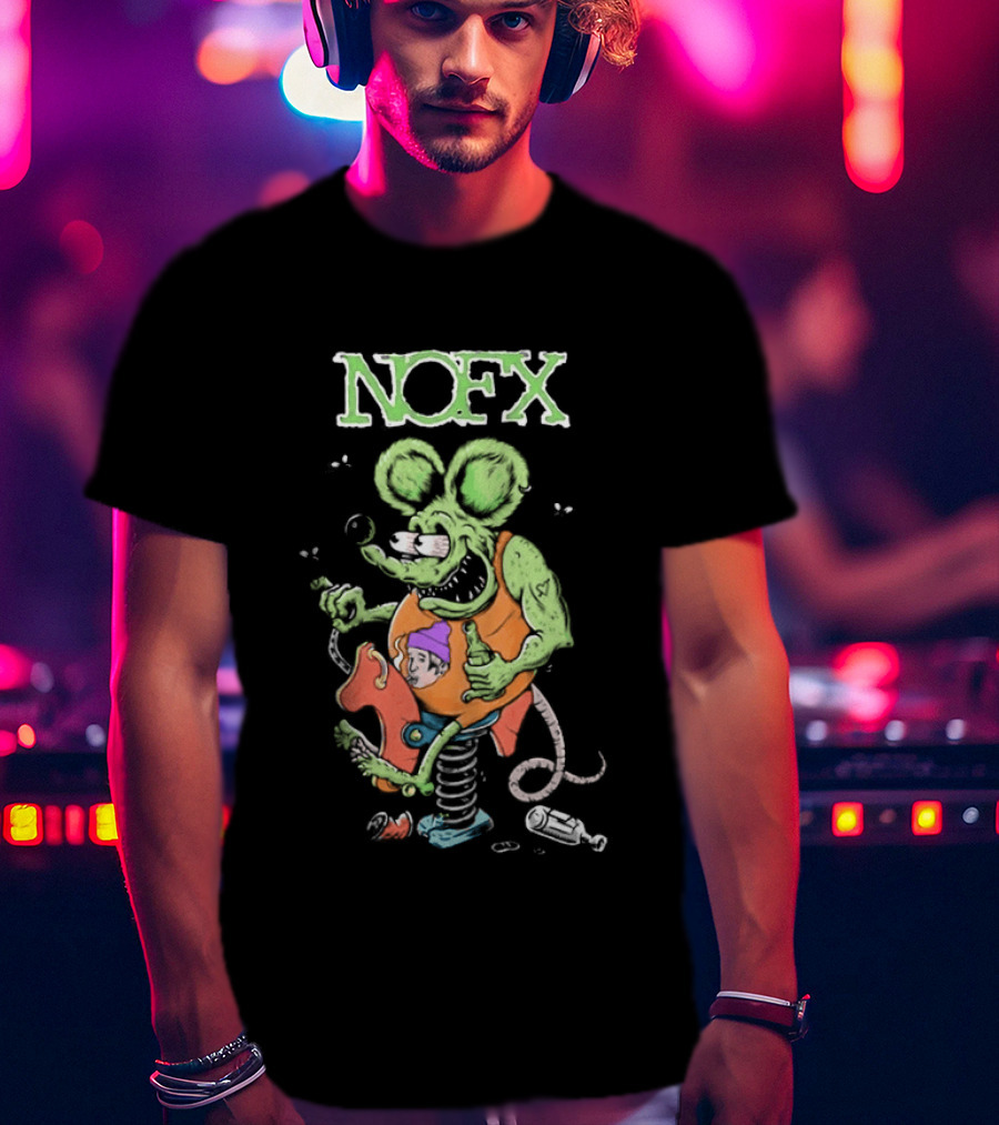 NOFX 40 Years Rat Fink Spring Loaded Cartoon T-Shirt