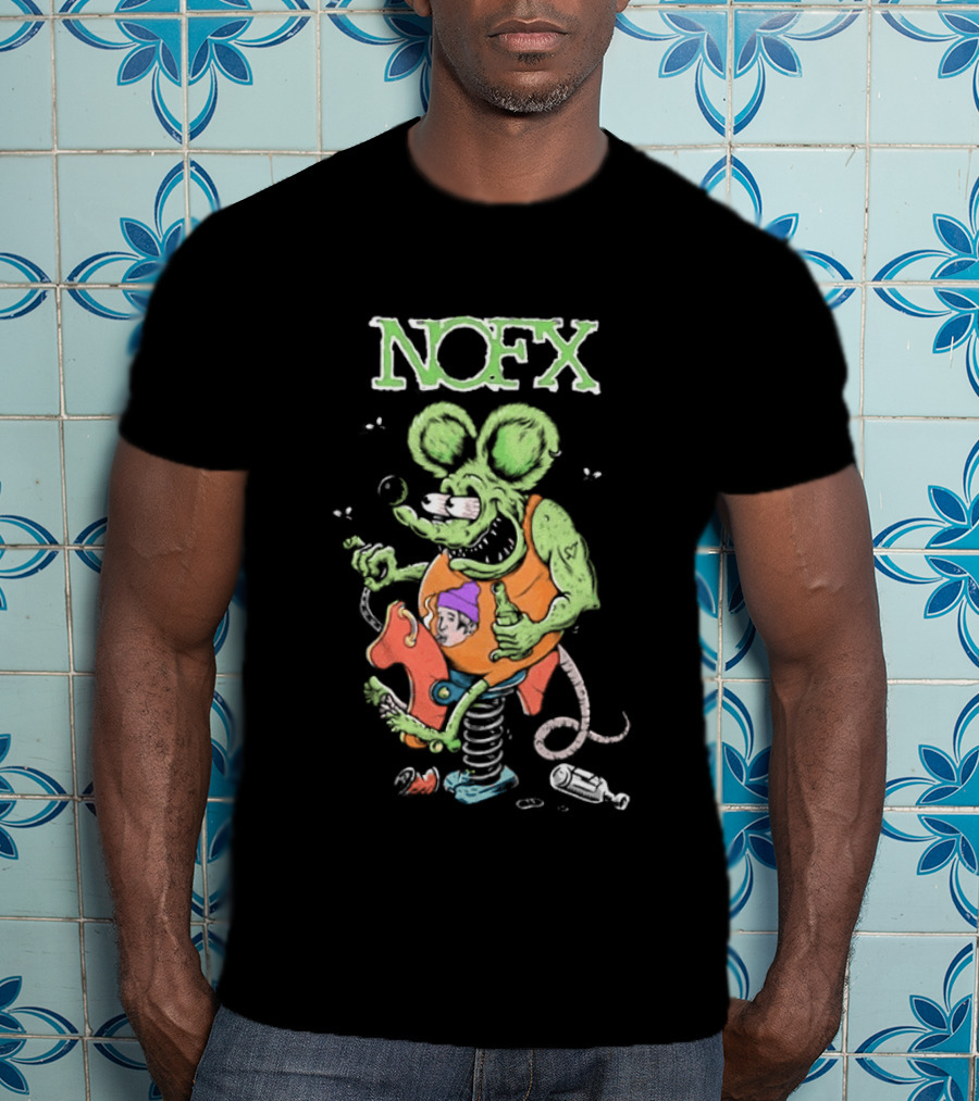 NOFX 40 Years Rat Fink Spring Loaded Cartoon T-Shirt