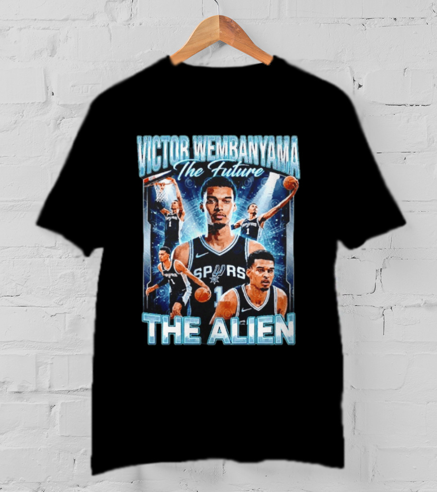 Victor Wembanyama The Future San Antonio Spurs The Alien Basketball Collage T-Shirt