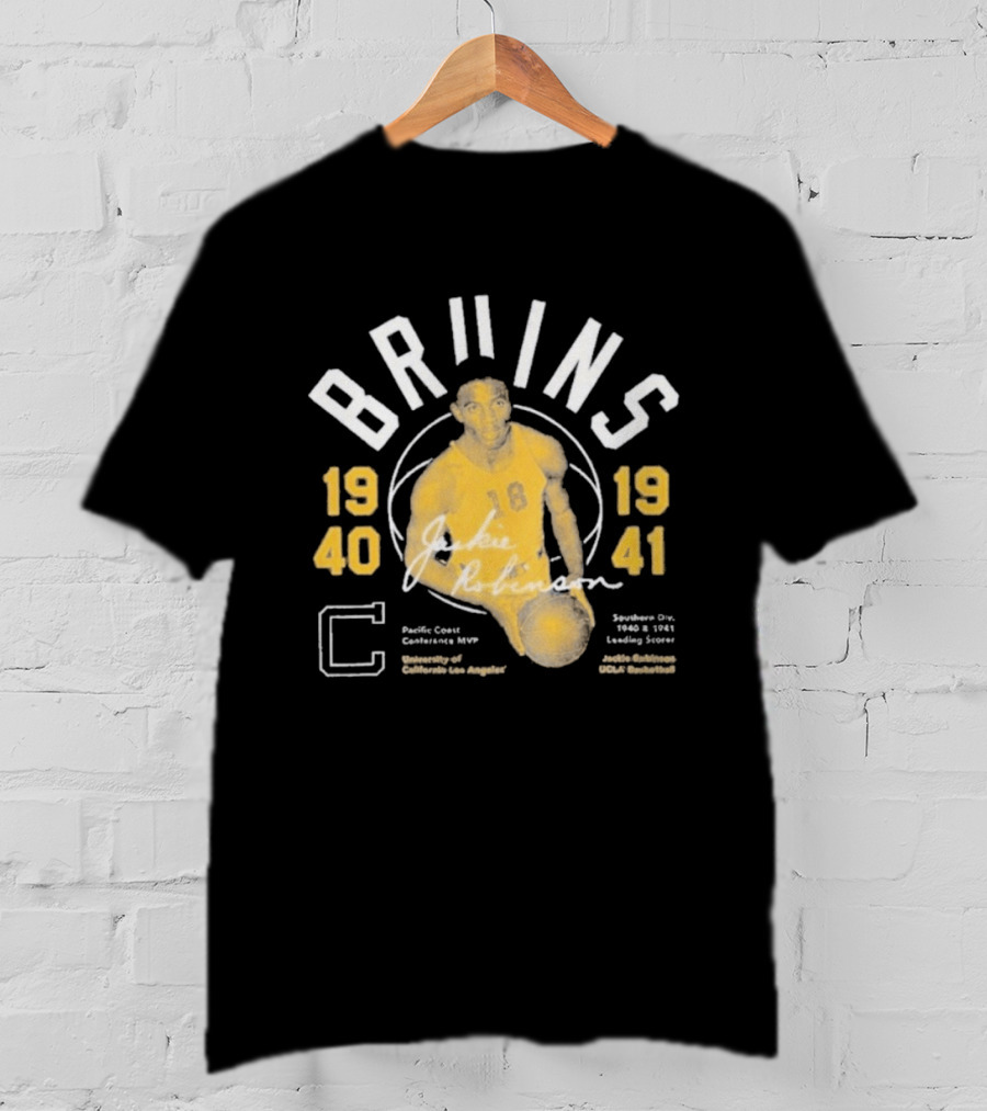 UCLA Bruins Jackie Robinson 1940 1941 Pacific Coast Conference Basketball Leading Scorer T-Shirt