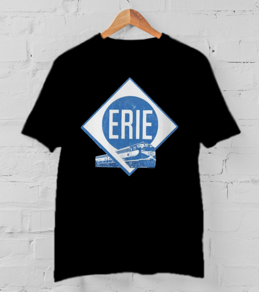 Erie Railway Train Vintage Blue T-Shirt