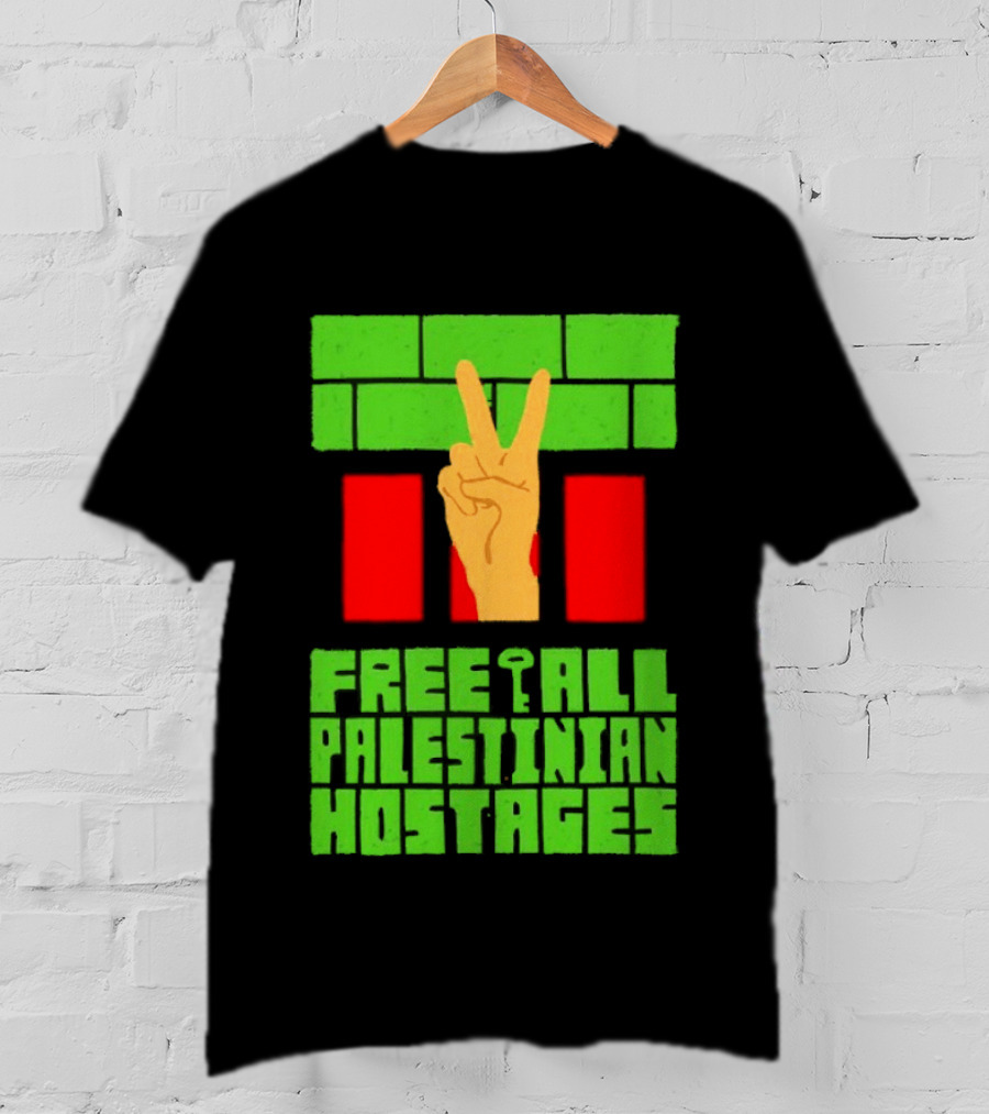 Celebrate Freedom Free All Palestinian Hostages Victory Hand T-Shirt