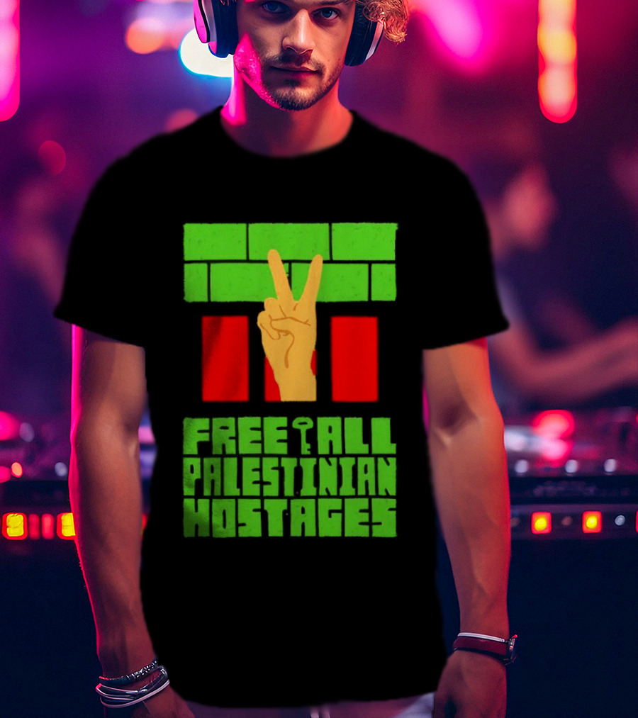 Celebrate Freedom Free All Palestinian Hostages Victory Hand T-Shirt