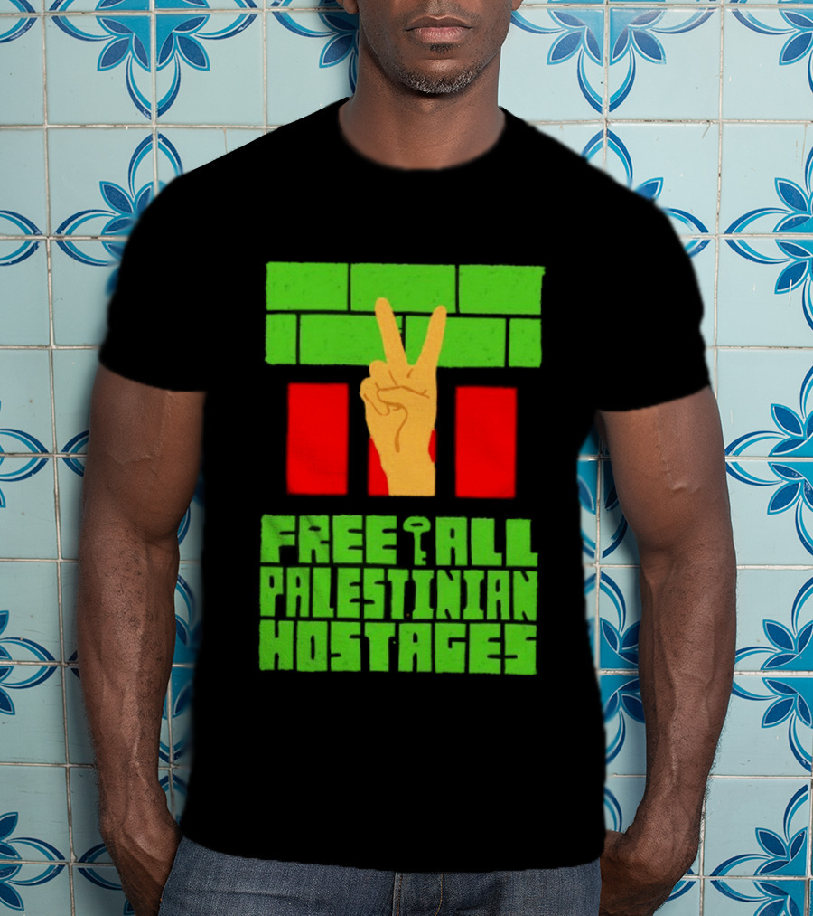 Celebrate Freedom Free All Palestinian Hostages Victory Hand T-Shirt
