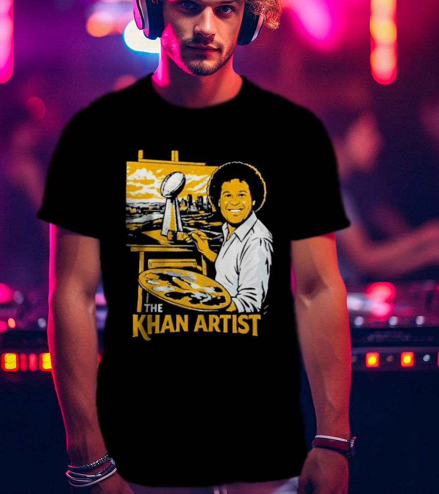 The Khan Artist Pittsburgh Draft Football Trophy Painter T-Shirt