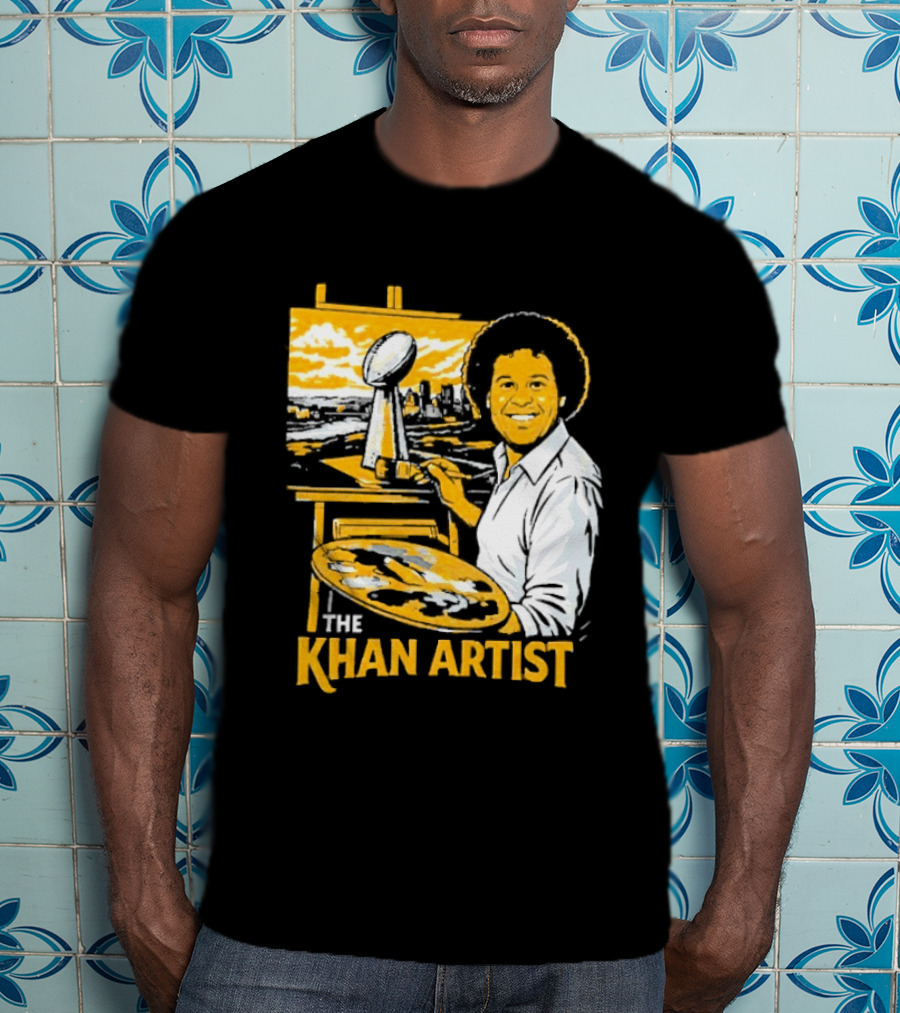 The Khan Artist Pittsburgh Draft Football Trophy Painter T-Shirt