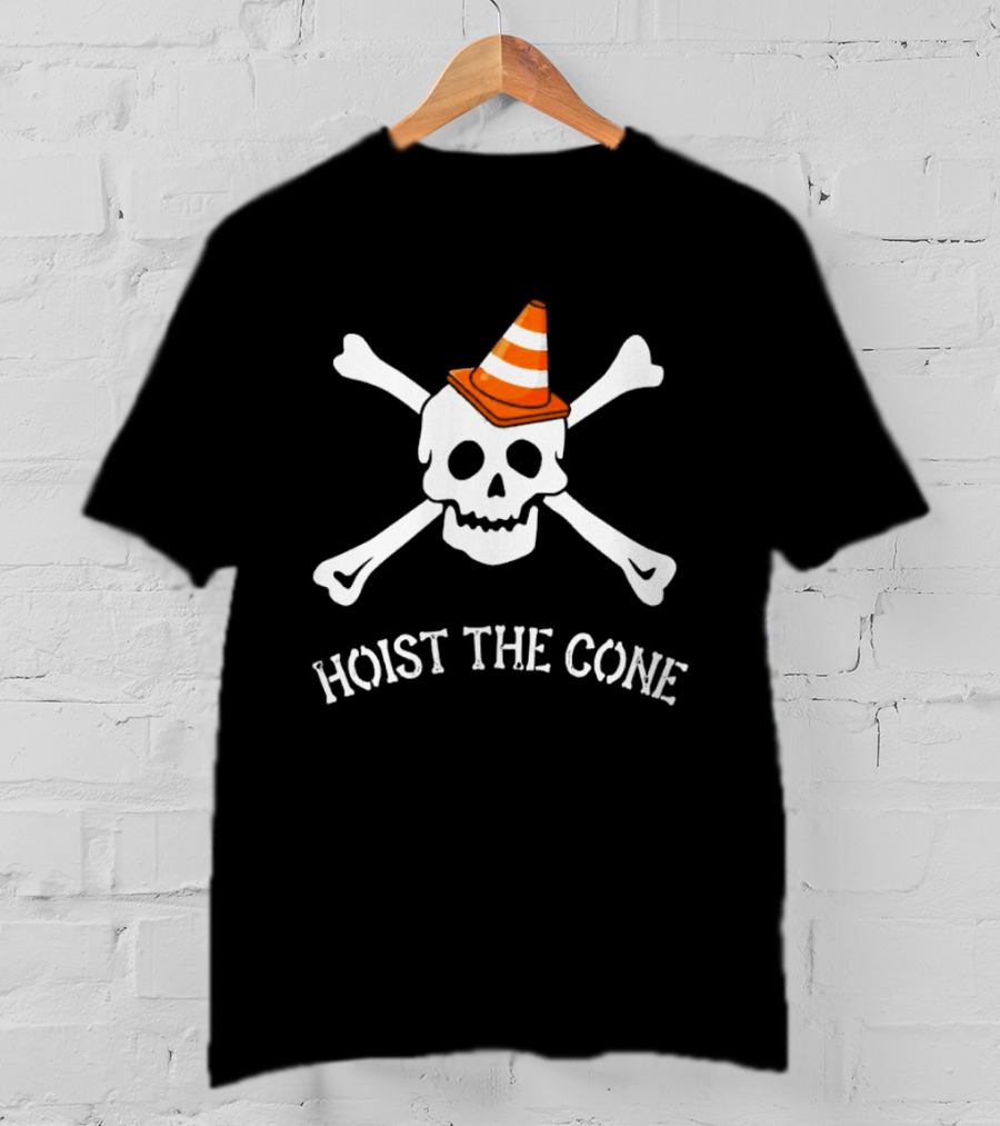 Pittsburgh Pirates Skull Crossbones Hoist The Cone Traffic Hat T-Shirt