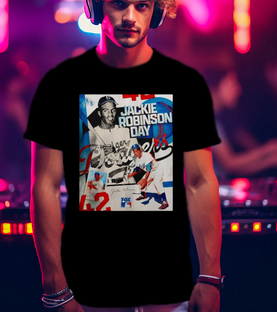 Jackie Robinson Day Brooklyn Dodgers MLB Fox 42 T-Shirt