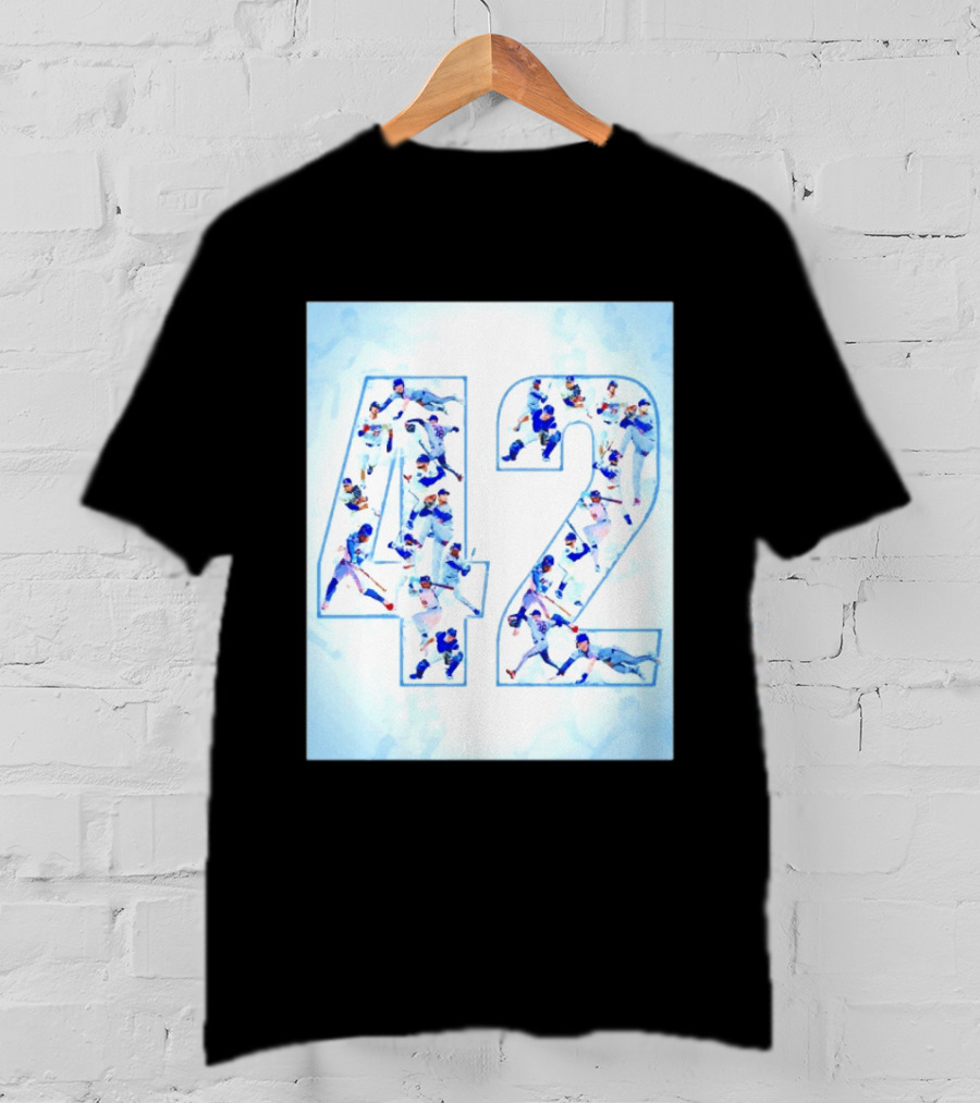 Jackie Robinson Day Brooklyn Dodgers MLB Number 42 Player Team T-Shirt