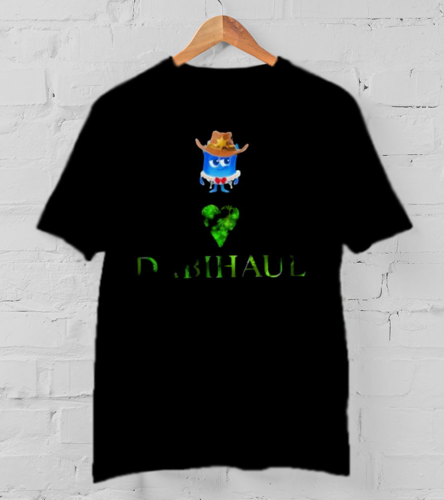 Love Dabihaul Cowboy Hat Blue Heart T-Shirt