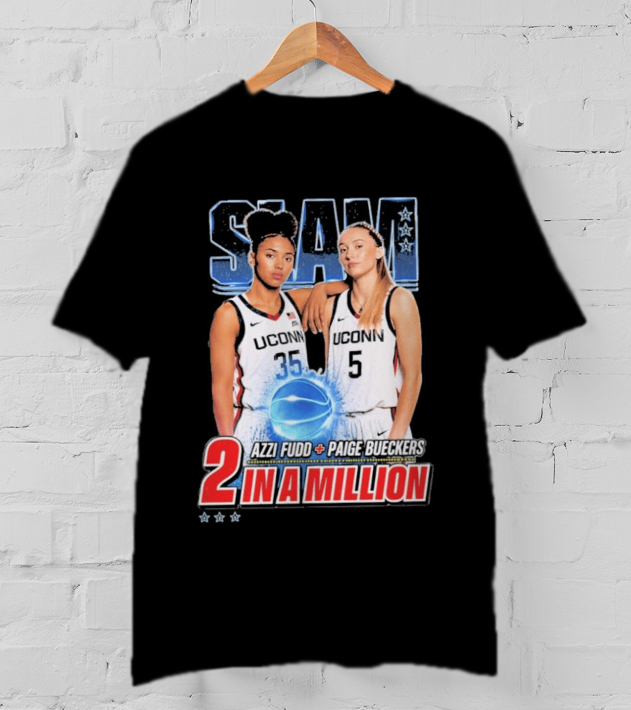 UConn Basketball Stars Paige Bueckers Azzi Fudd SLAM Two In A Million T-Shirt