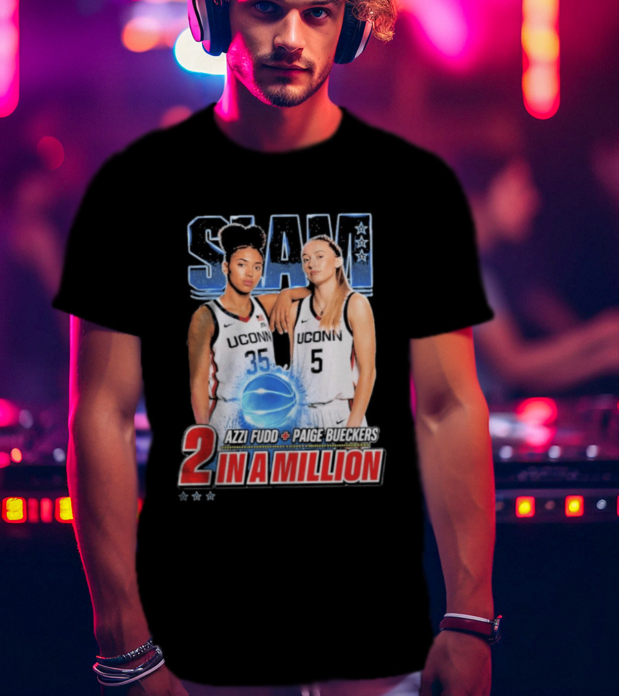UConn Basketball Stars Paige Bueckers Azzi Fudd SLAM Two In A Million T-Shirt