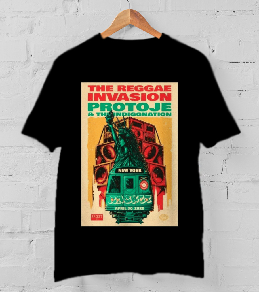 The Reggae Invasion Protoje Indiggnation New York April 30 2026 T-Shirt