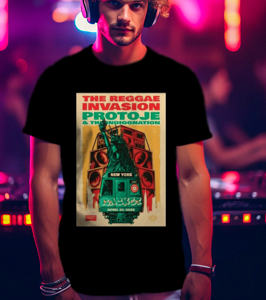 The Reggae Invasion Protoje Indiggnation New York April 30 2026 T-Shirt