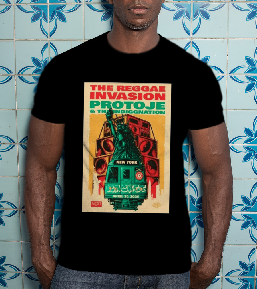 The Reggae Invasion Protoje Indiggnation New York April 30 2026 T-Shirt