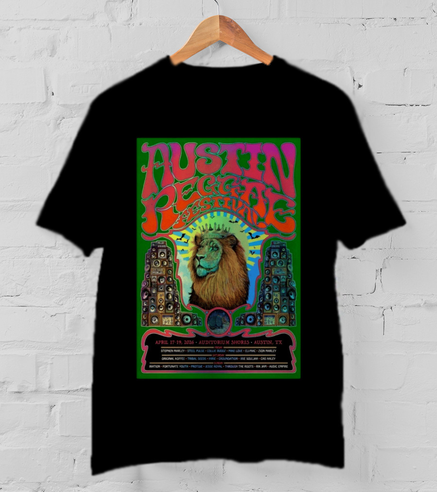 Austin Reggae Festival 2026 Auditorium Shores Stephen Marley Ziggy Marley Iration Jesse Royal Fortunate Youth T-Shirt