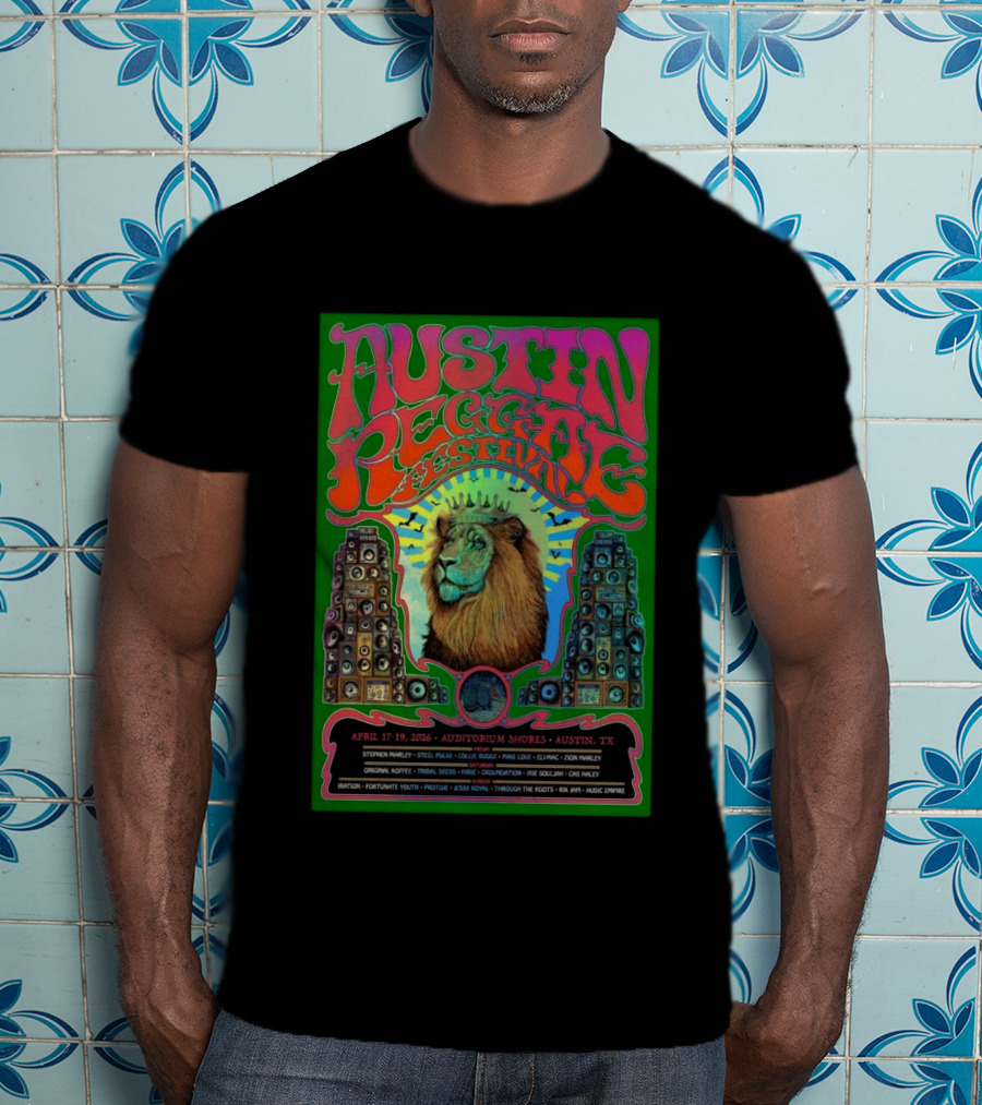 Austin Reggae Festival 2026 Auditorium Shores Stephen Marley Ziggy Marley Iration Jesse Royal Fortunate Youth T-Shirt
