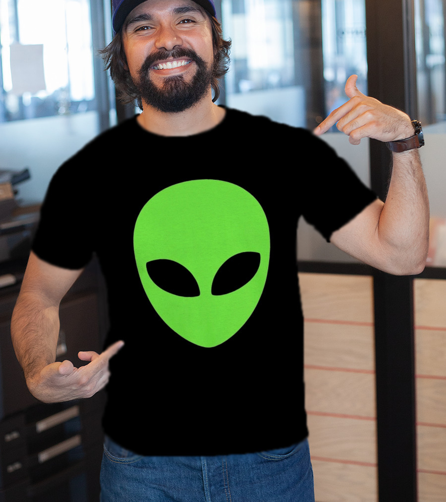 Balenciaga 2020 Alien Green Face Black Eyes T-Shirt